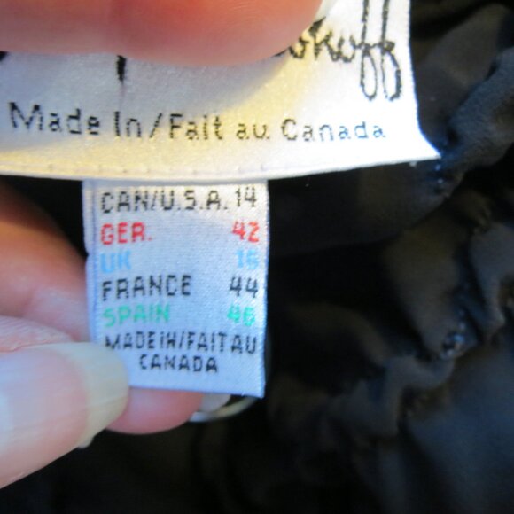 Joseph Ribkoff Black Bias Cut Maxi Chiffon Lined Knit Skirt Size 14 - Picture 8 of 10